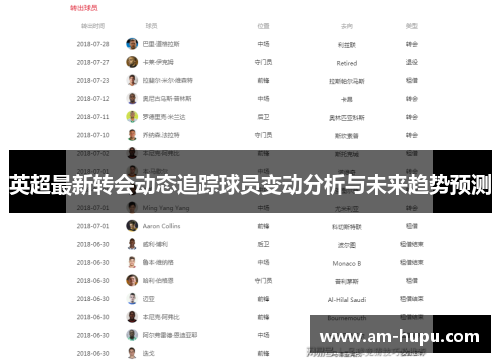 英超最新转会动态追踪球员变动分析与未来趋势预测